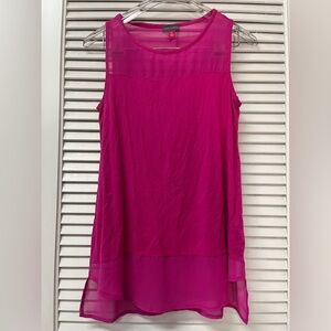 VINCE CAMUTO✨Women’s Sleeveless Sheer-Panel Tank Top - Fuchsia✨xs
